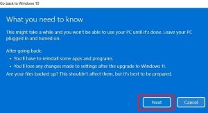 Windows11 التراجع عن التحذير النهائي لـ Windows10