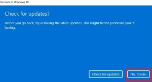 Windows11 التراجع عن فحص تحديثات Windows10